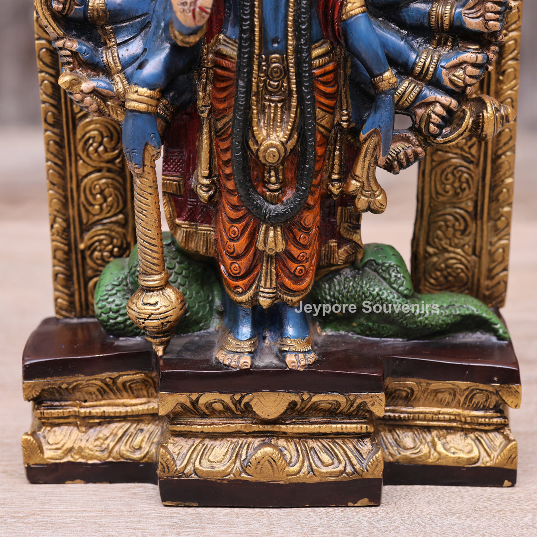 Handcrafted Multicolor Dashavatara Vishwaroopam Lord Vishnu Brass Statue