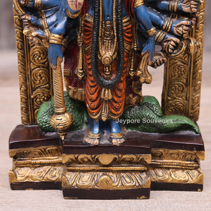 Handcrafted Multicolor Dashavatara Vishwaroopam Lord Vishnu Brass Statue