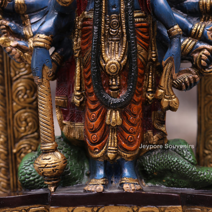 Handcrafted Multicolor Dashavatara Vishwaroopam Lord Vishnu Brass Statue