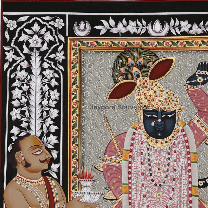 Hand-Painted Shrinathji with Sevaks – Pichwai