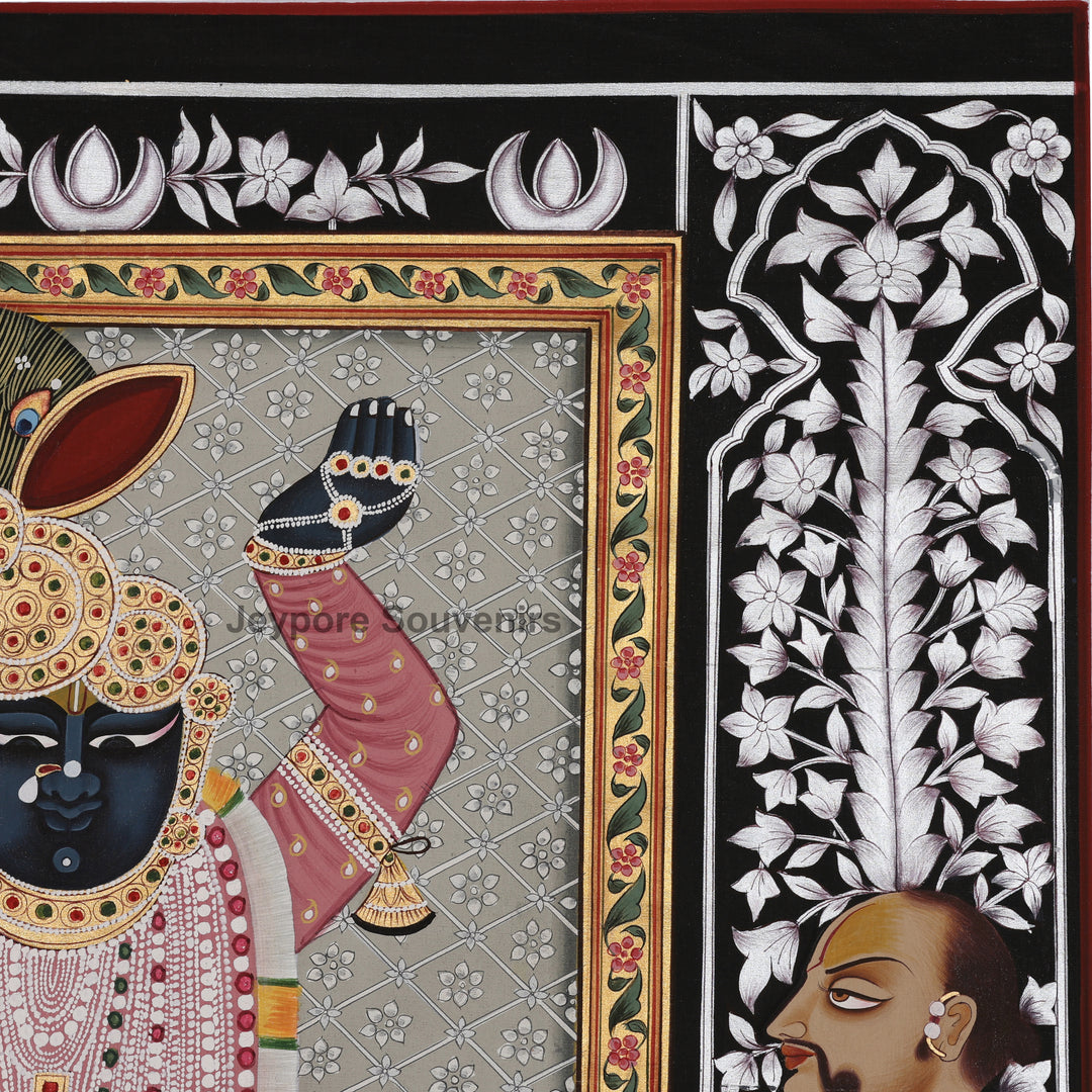 Hand-Painted Shrinathji with Sevaks – Pichwai