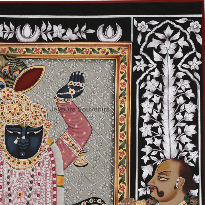 Hand-Painted Shrinathji with Sevaks – Pichwai