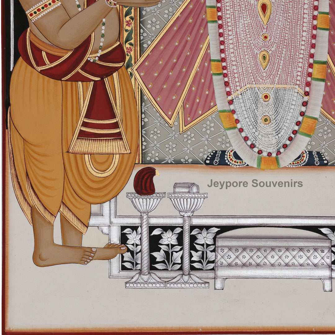 Hand-Painted Shrinathji with Sevaks – Pichwai