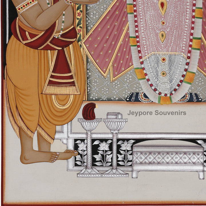 Hand-Painted Shrinathji with Sevaks – Pichwai