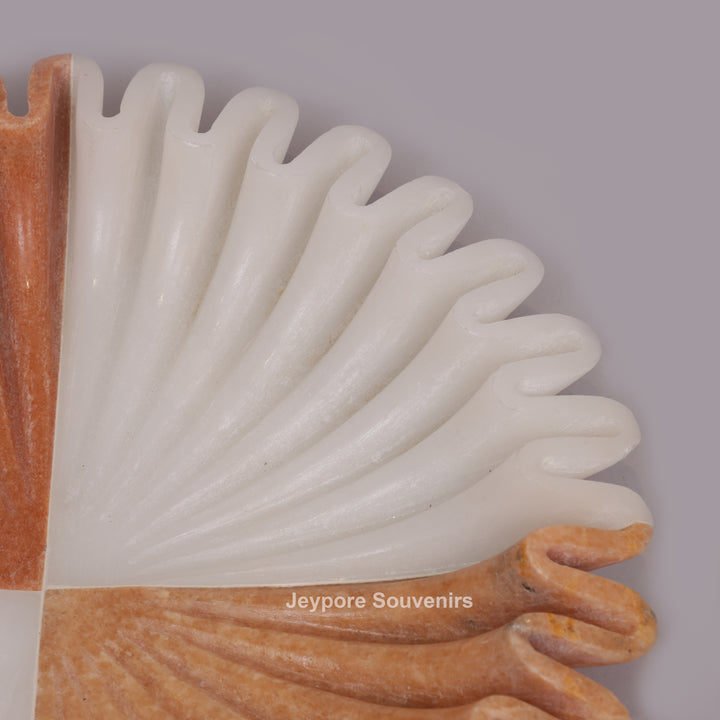 Handcrafted Dual-Tone Ruffled Marble Decorative Bowl