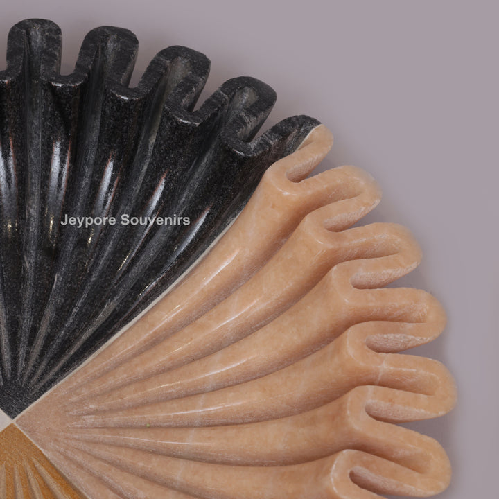 Handcrafted Multi-Color Ruffled Marble Decorative Bowl