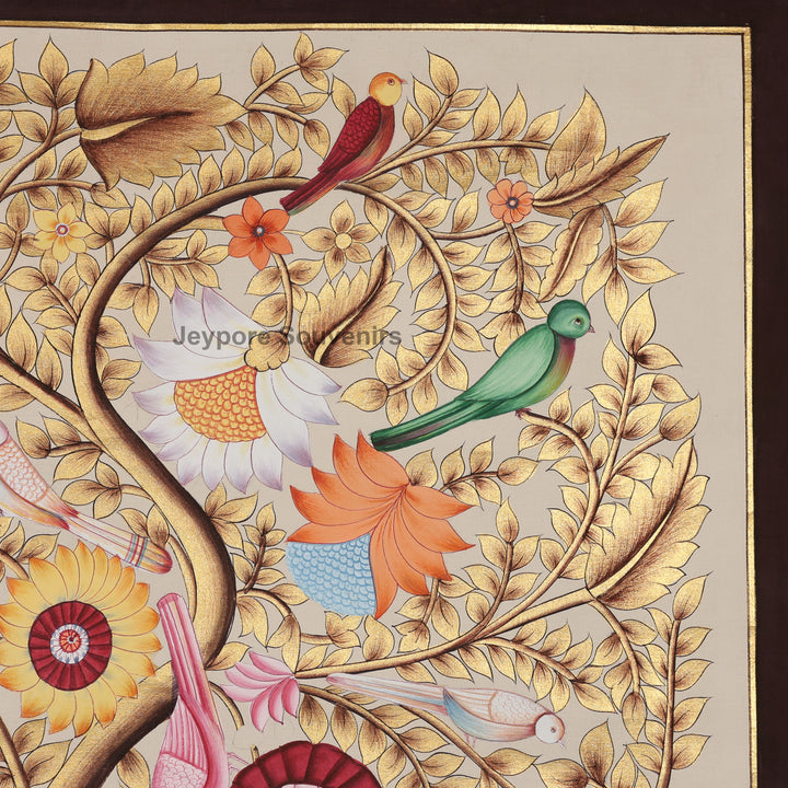 Tree of Life Featuring Birds and Peacocks - Painting