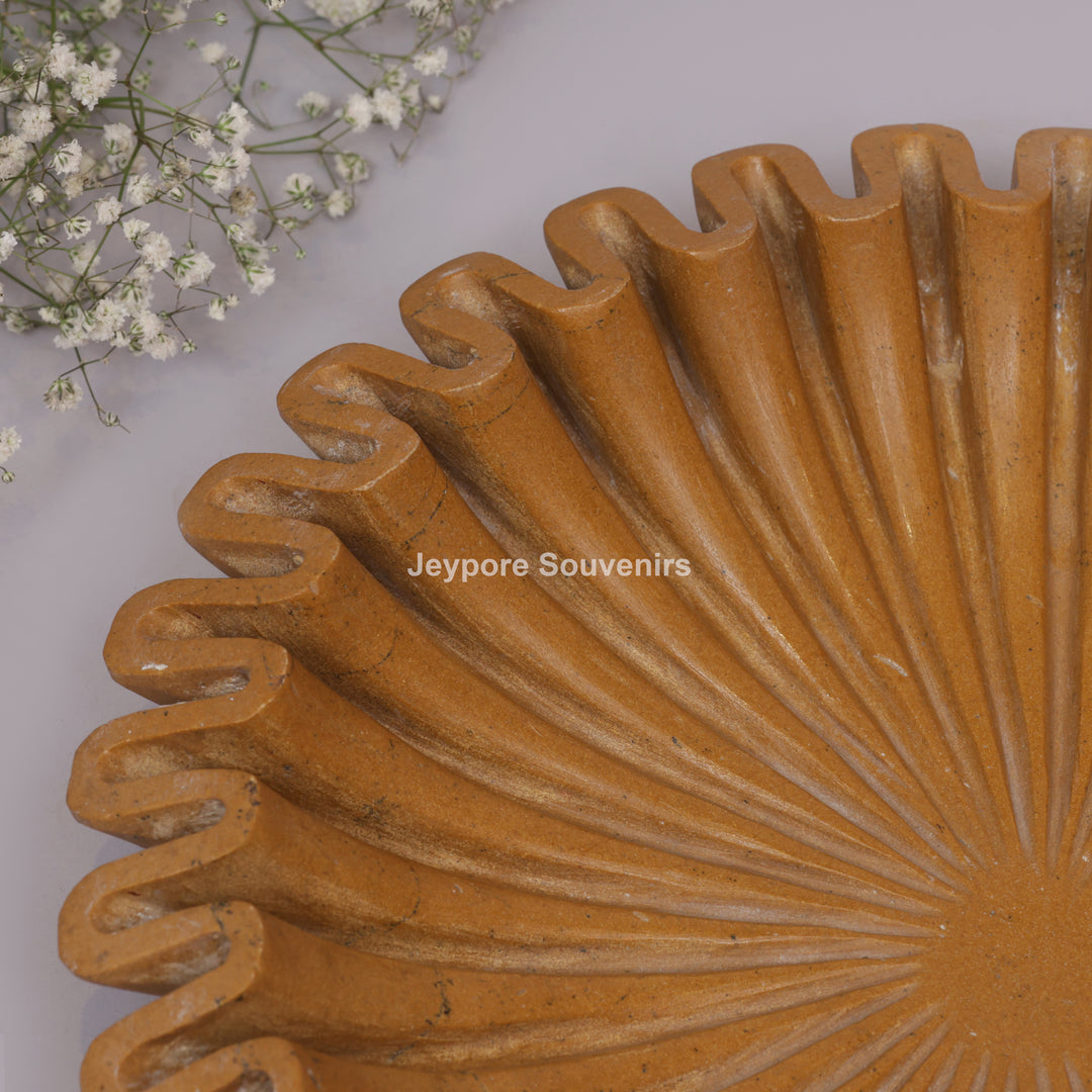 Handcrafted Jaisalmer Yellow Marble Ruffle Bowl