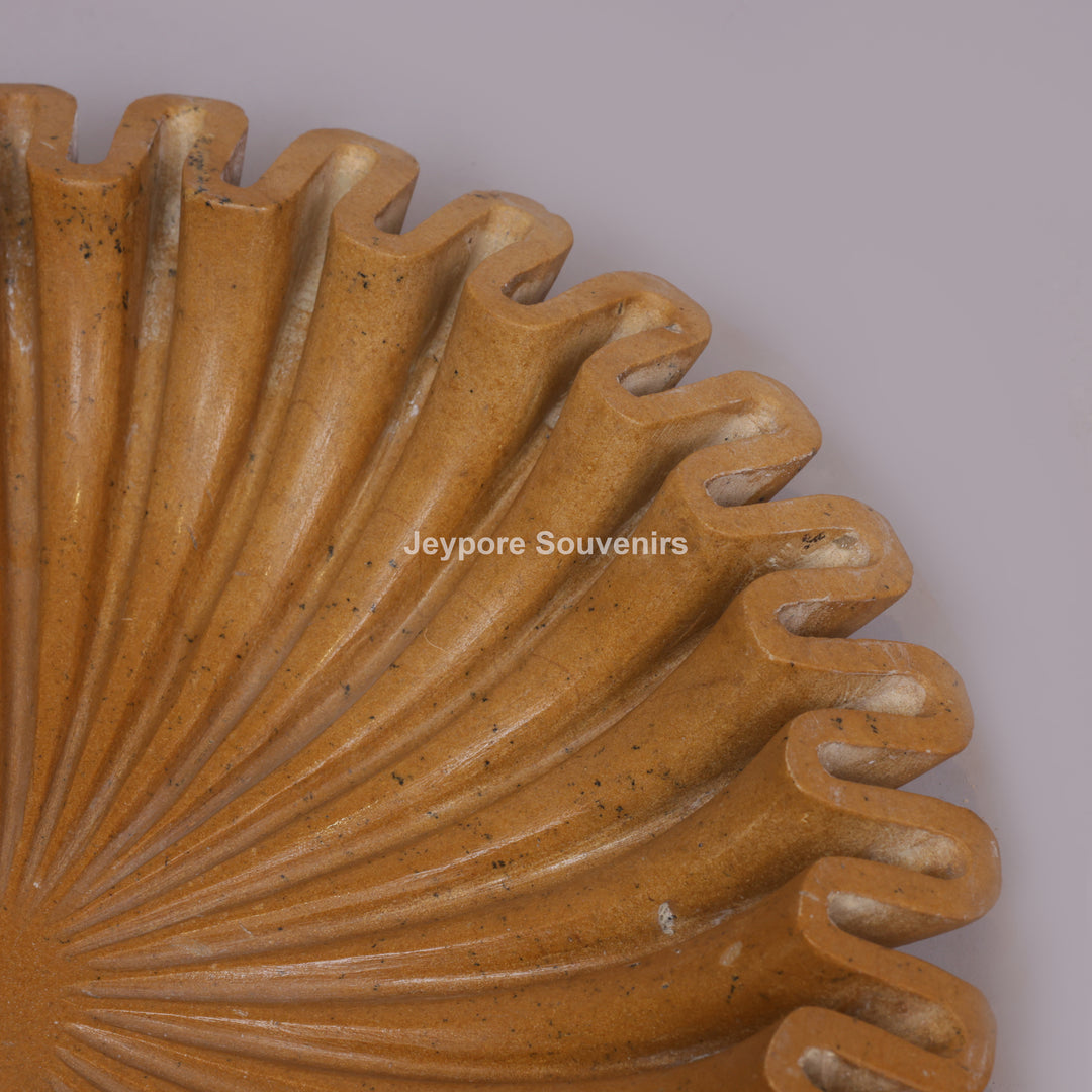 Handcrafted Jaisalmer Yellow Marble Ruffle Bowl