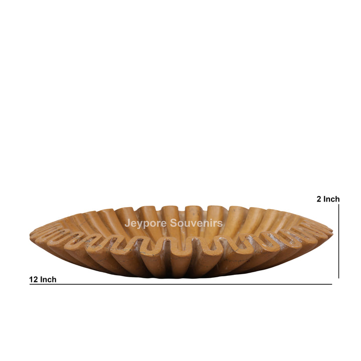 Handcrafted Jaisalmer Yellow Marble Ruffle Bowl