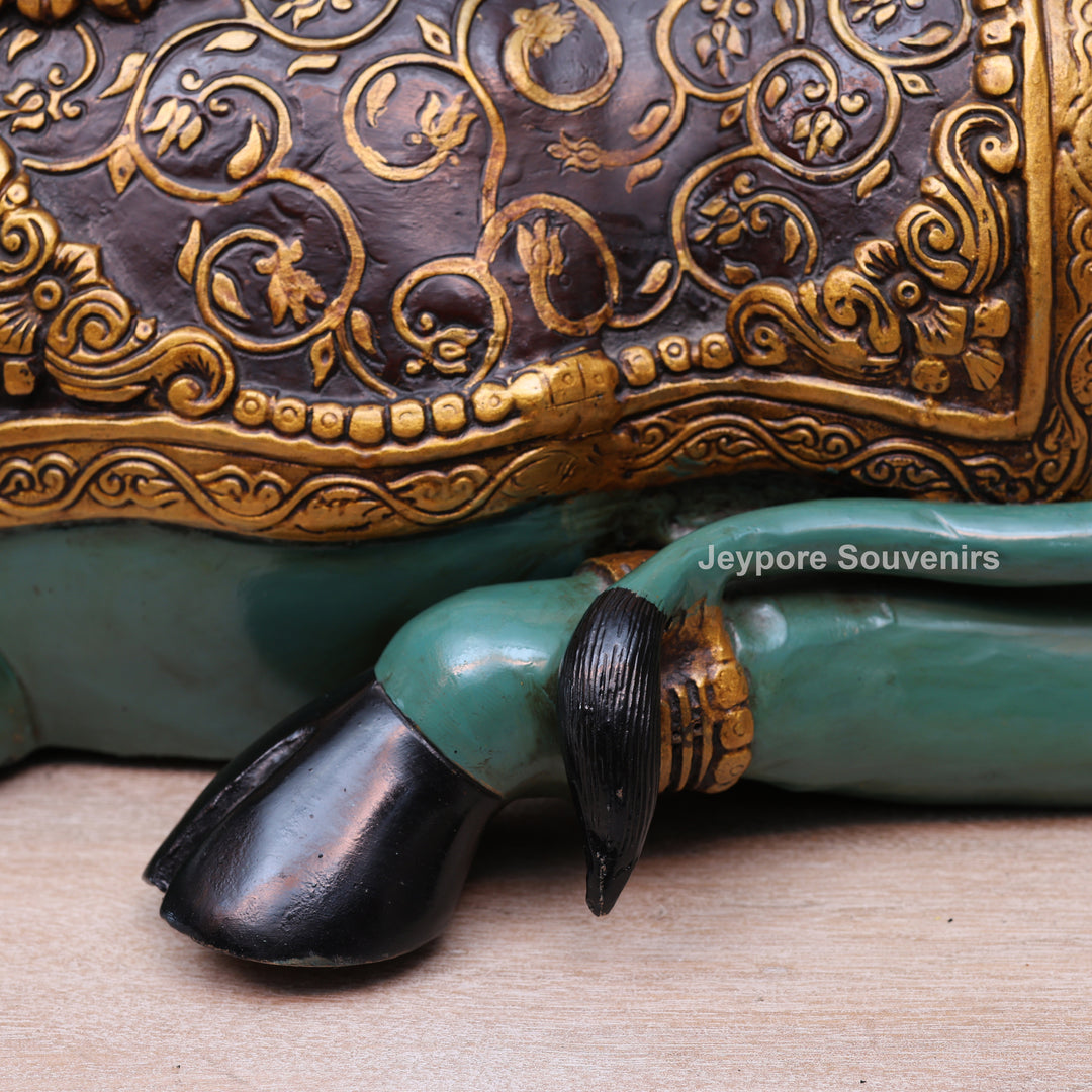14" Handcrafted Brass Nandi Bull Statue
