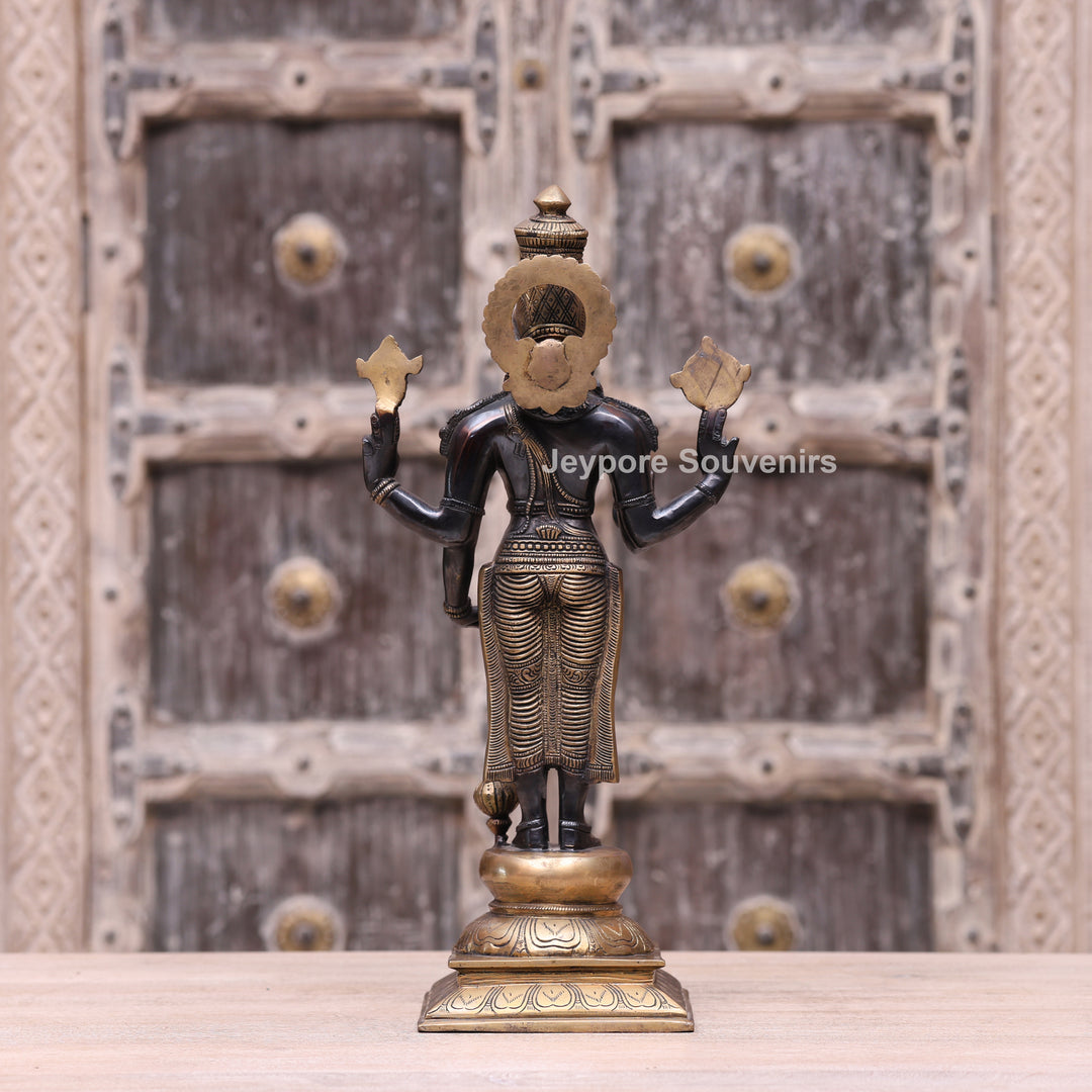 17" Handcrafted Brass Lord Vishnu Idol