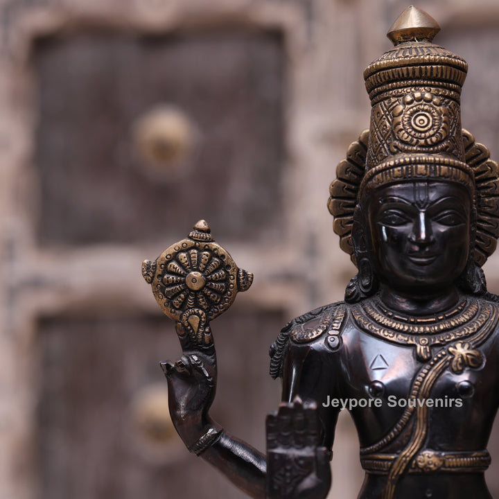 17" Handcrafted Brass Lord Vishnu Idol