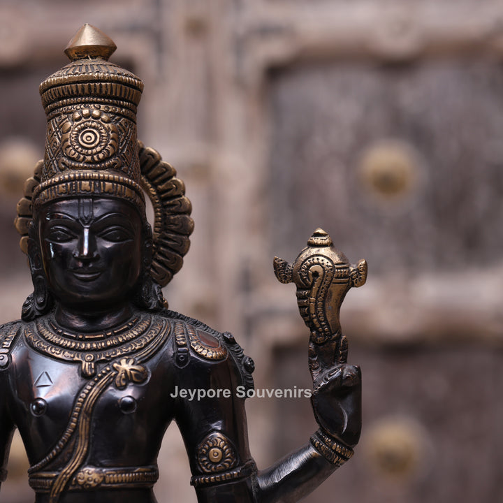 17" Handcrafted Brass Lord Vishnu Idol
