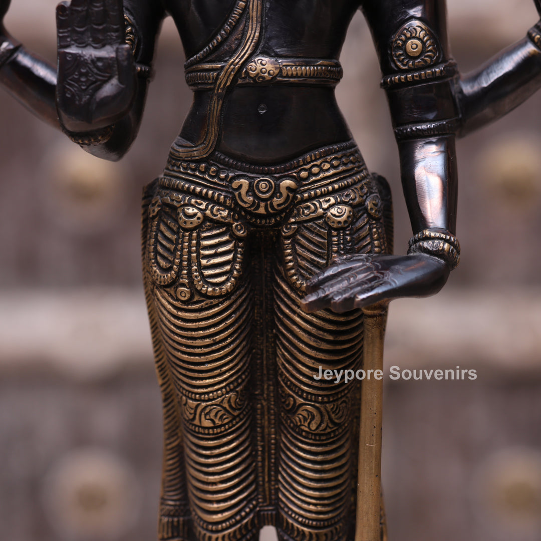 17" Handcrafted Brass Lord Vishnu Idol