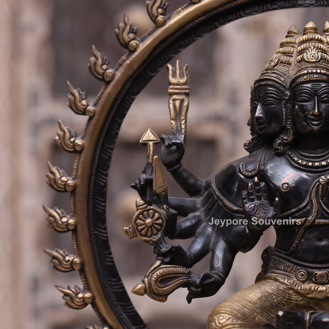 17" Brass Six Face Kartikeya (Murugan) Idol