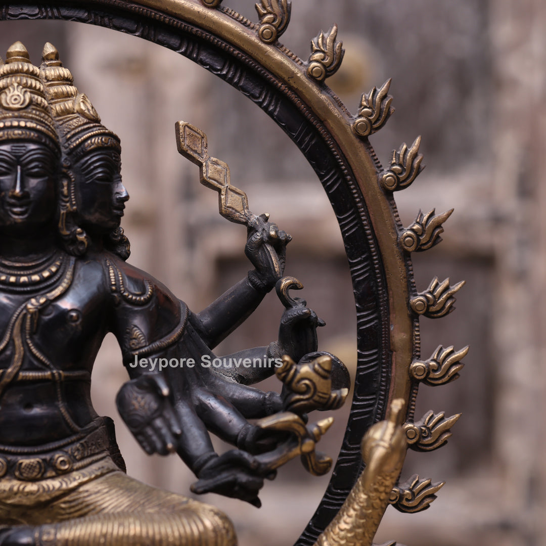 17" Brass Six Face Kartikeya (Murugan) Idol