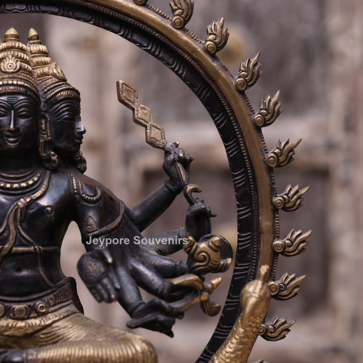 17" Brass Six Face Kartikeya (Murugan) Idol