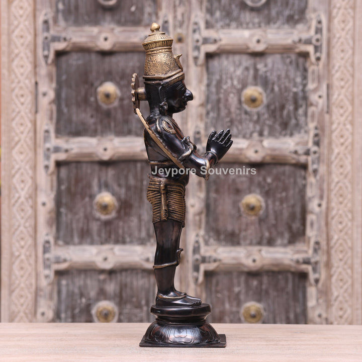 21" Handcrafted Brass Garuda Statue in Namaskar Pose
