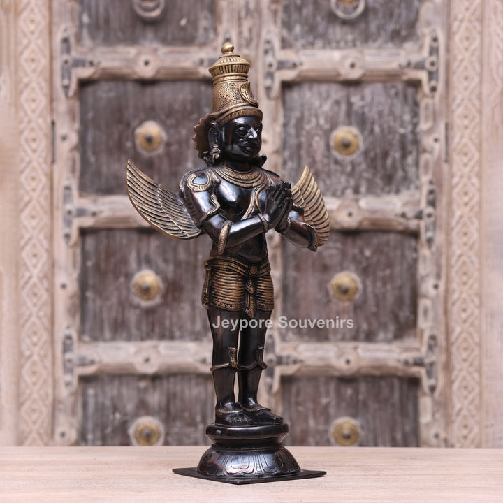 21" Handcrafted Brass Garuda Statue in Namaskar Pose