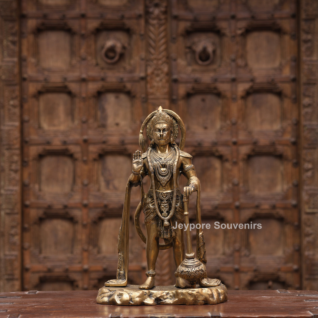 16" Handcrafted Brass Lord Hanuman Standing Statue
