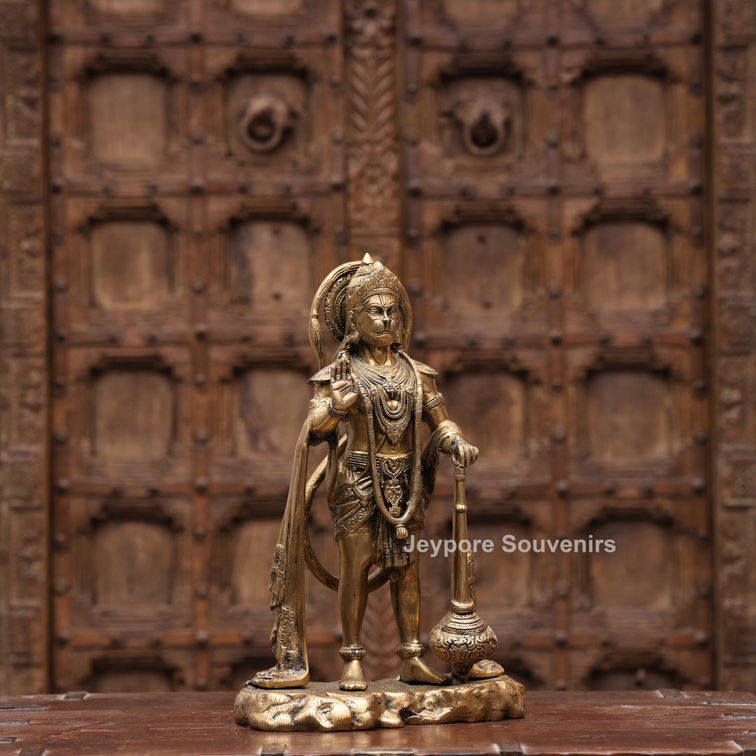 16" Handcrafted Brass Lord Hanuman Standing Statue