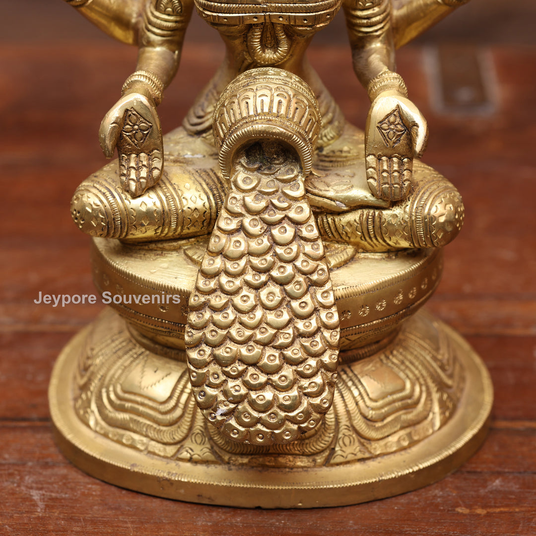 8" Handcrafted Brass Goddess Lakshmi Statue