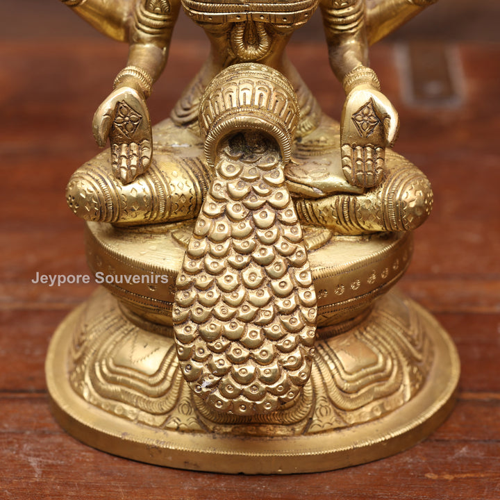 8" Handcrafted Brass Goddess Lakshmi Statue