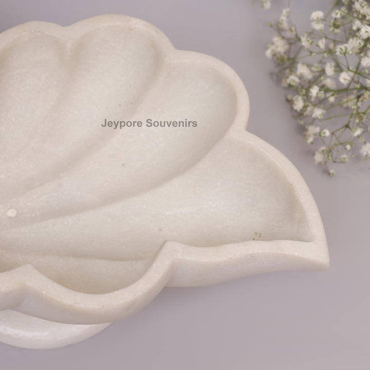 Handcrafted White Marble Swan-Shaped Urli Bowl with Pedestal Base