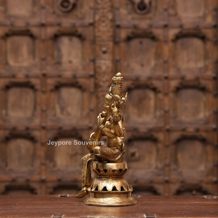 12" Handcrafted Brass Goddess Saraswati Statue (Veena Dharini Idol)