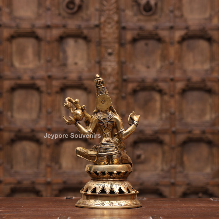 12" Handcrafted Brass Goddess Saraswati Statue (Veena Dharini Idol)