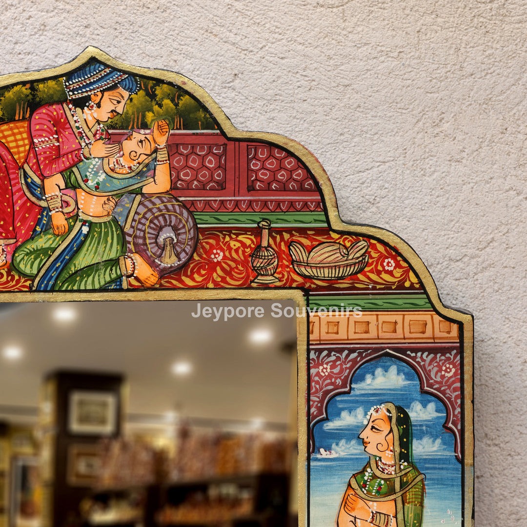 Handcrafted Rajasthani Royal Court Wooden Jharokha Mirror
