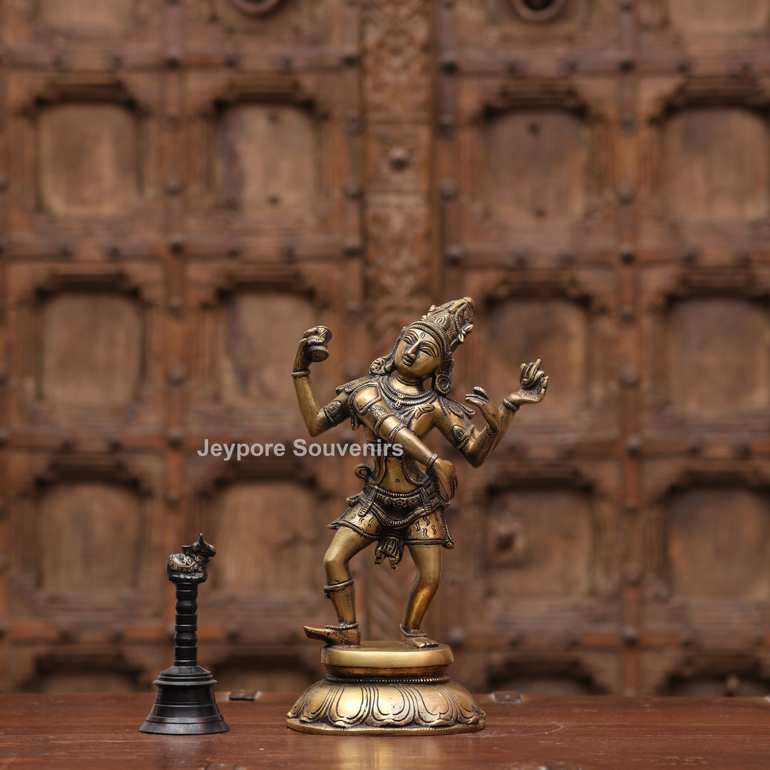 11" Handcrafted Brass Shiva Tandava Statue – Dancing Lord Shiva