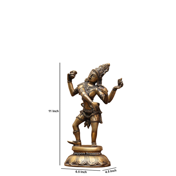 11" Handcrafted Brass Shiva Tandava Statue – Dancing Lord Shiva
