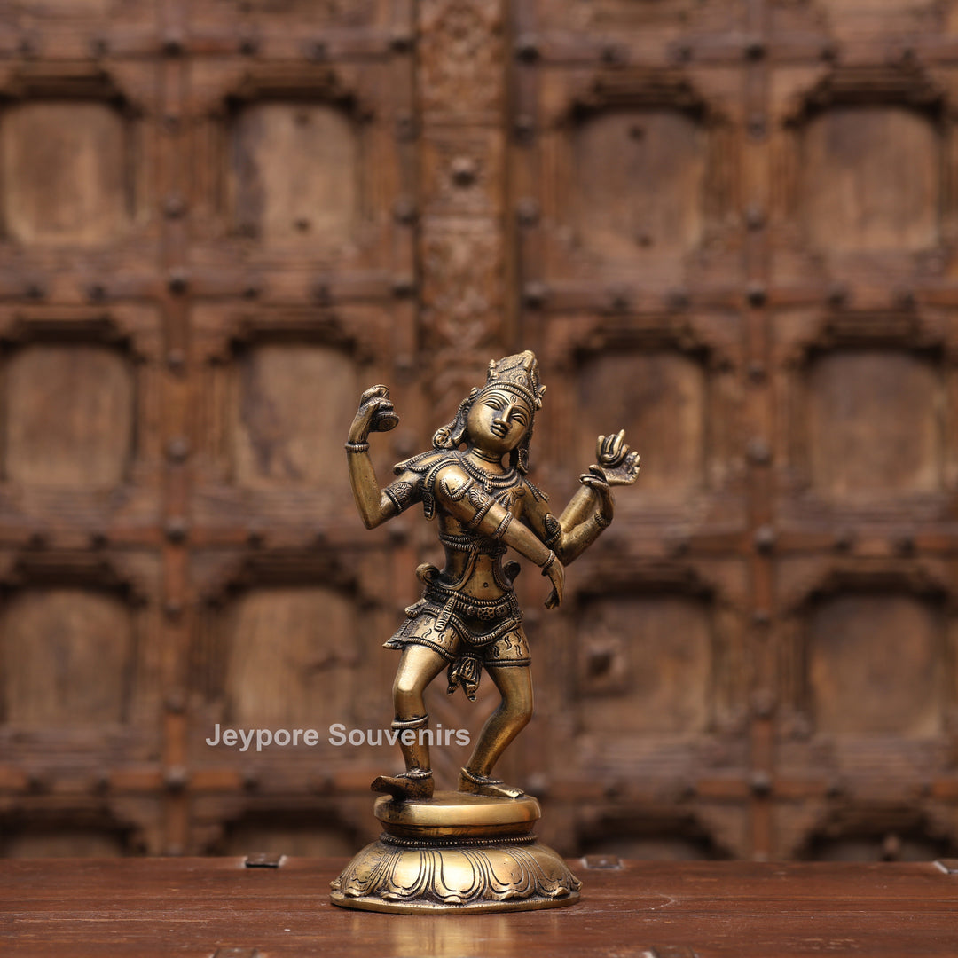 11" Handcrafted Brass Shiva Tandava Statue – Dancing Lord Shiva