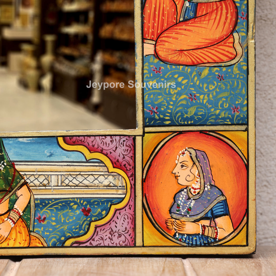 Handcrafted Rajasthani Royal Court Wooden Jharokha Mirror