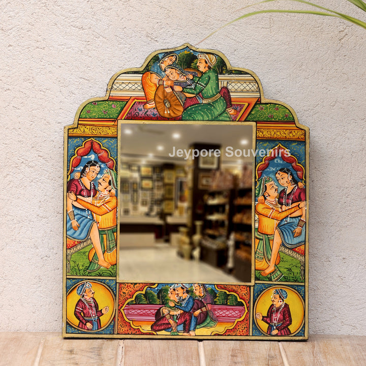 Handcrafted Royal Rajasthani Miniature Art Wooden Jharokha Mirror