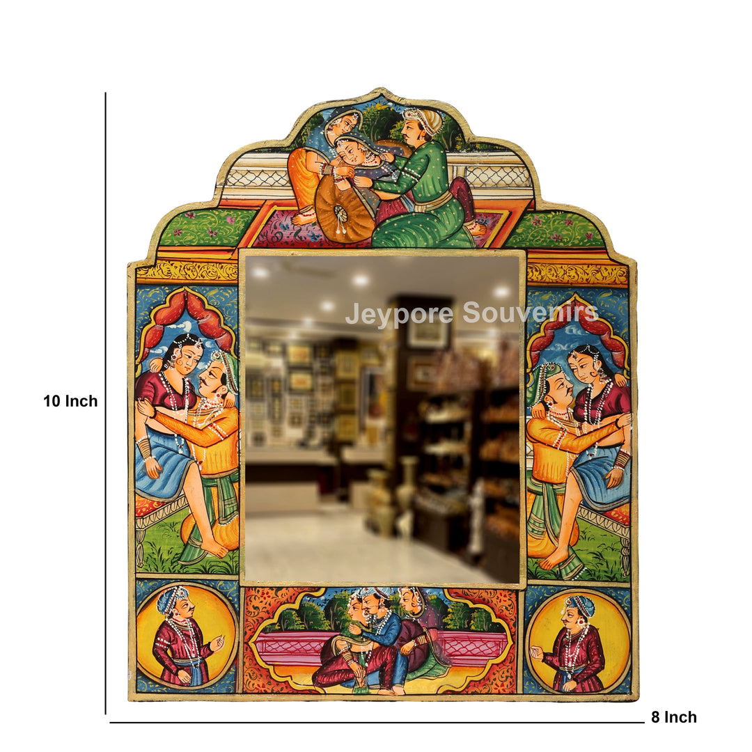 Handcrafted Royal Rajasthani Miniature Art Wooden Jharokha Mirror