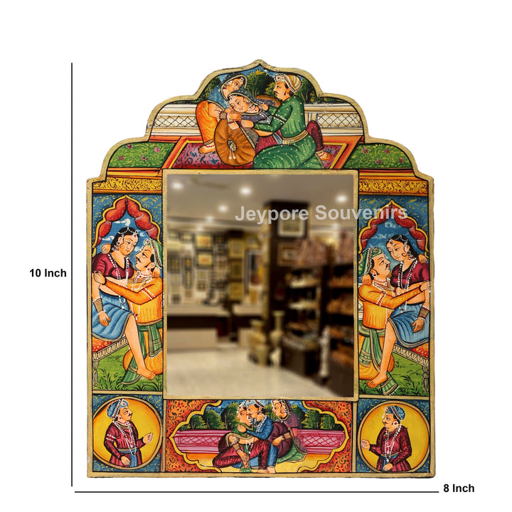 Handcrafted Royal Rajasthani Miniature Art Wooden Jharokha Mirror