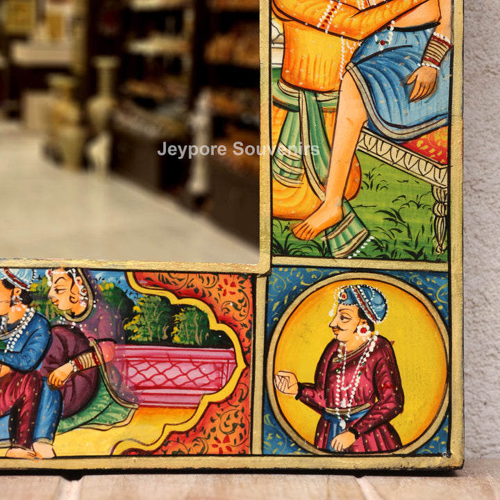 Handcrafted Royal Rajasthani Miniature Art Wooden Jharokha Mirror