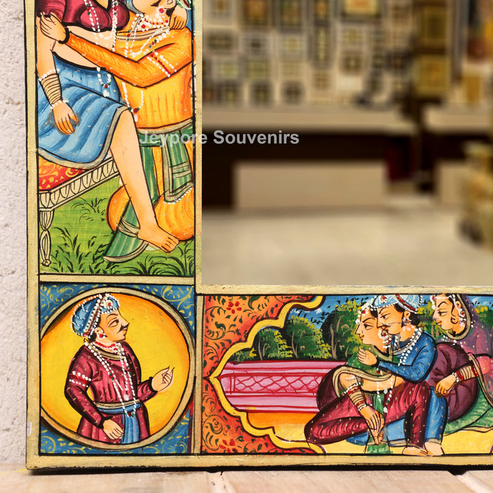 Handcrafted Royal Rajasthani Miniature Art Wooden Jharokha Mirror