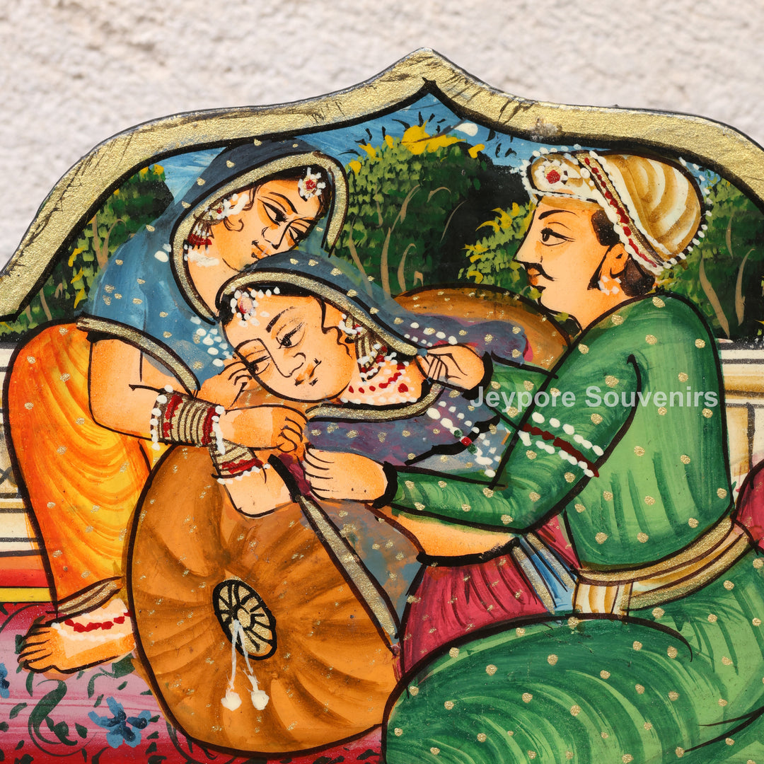 Handcrafted Royal Rajasthani Miniature Art Wooden Jharokha Mirror