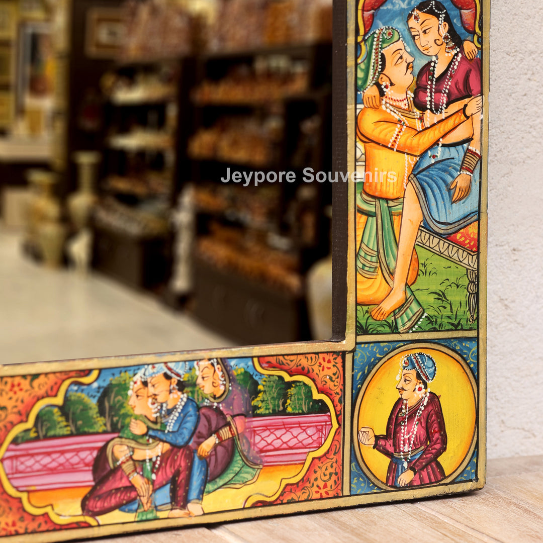 Handcrafted Royal Rajasthani Miniature Art Wooden Jharokha Mirror
