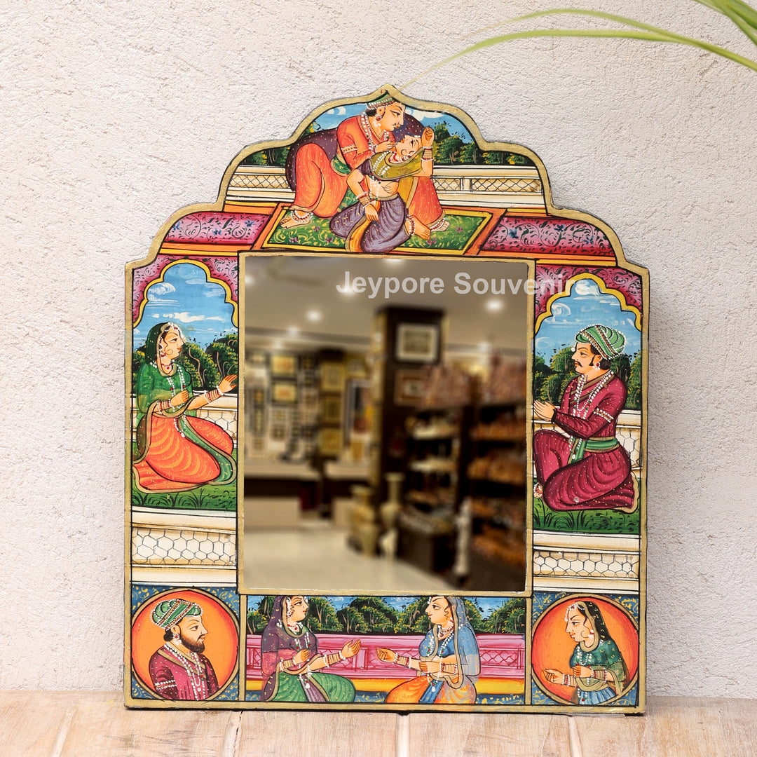 Handcrafted Royal Romance Wooden Jharokha Mirror