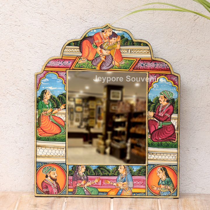 Handcrafted Royal Romance Wooden Jharokha Mirror