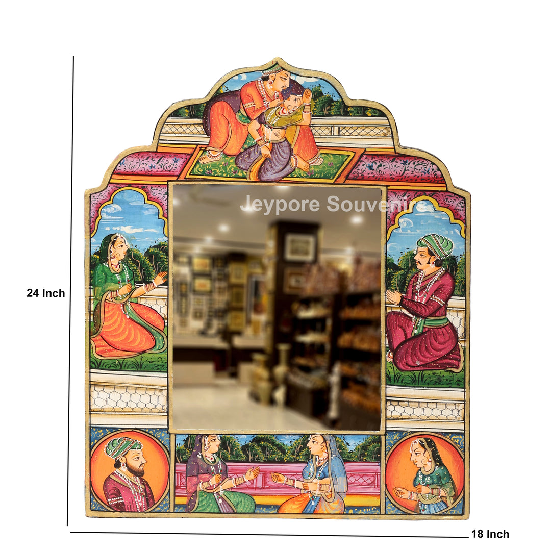 Handcrafted Royal Romance Wooden Jharokha Mirror