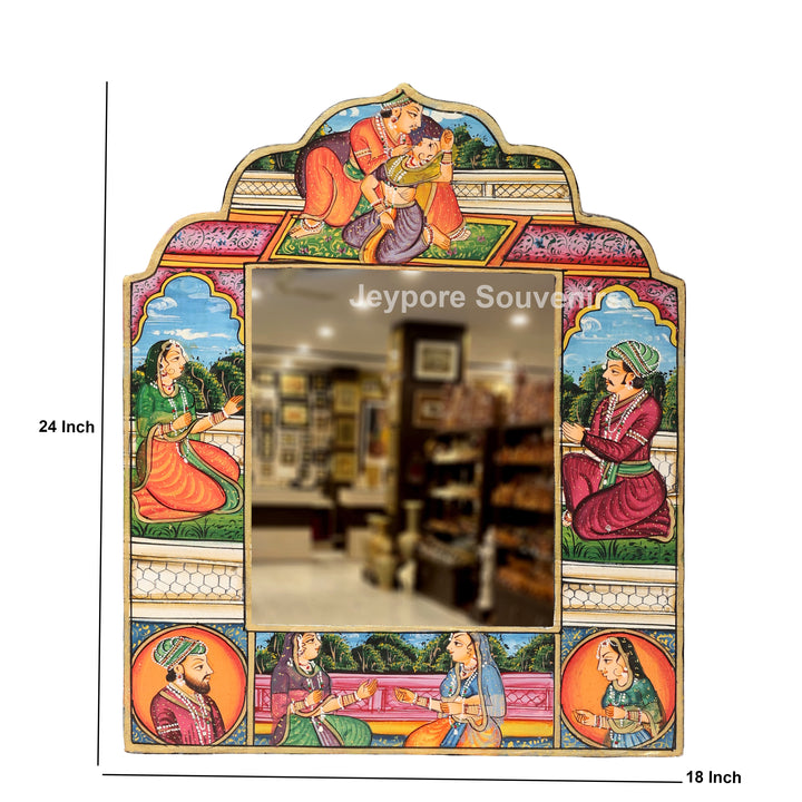 Handcrafted Royal Romance Wooden Jharokha Mirror
