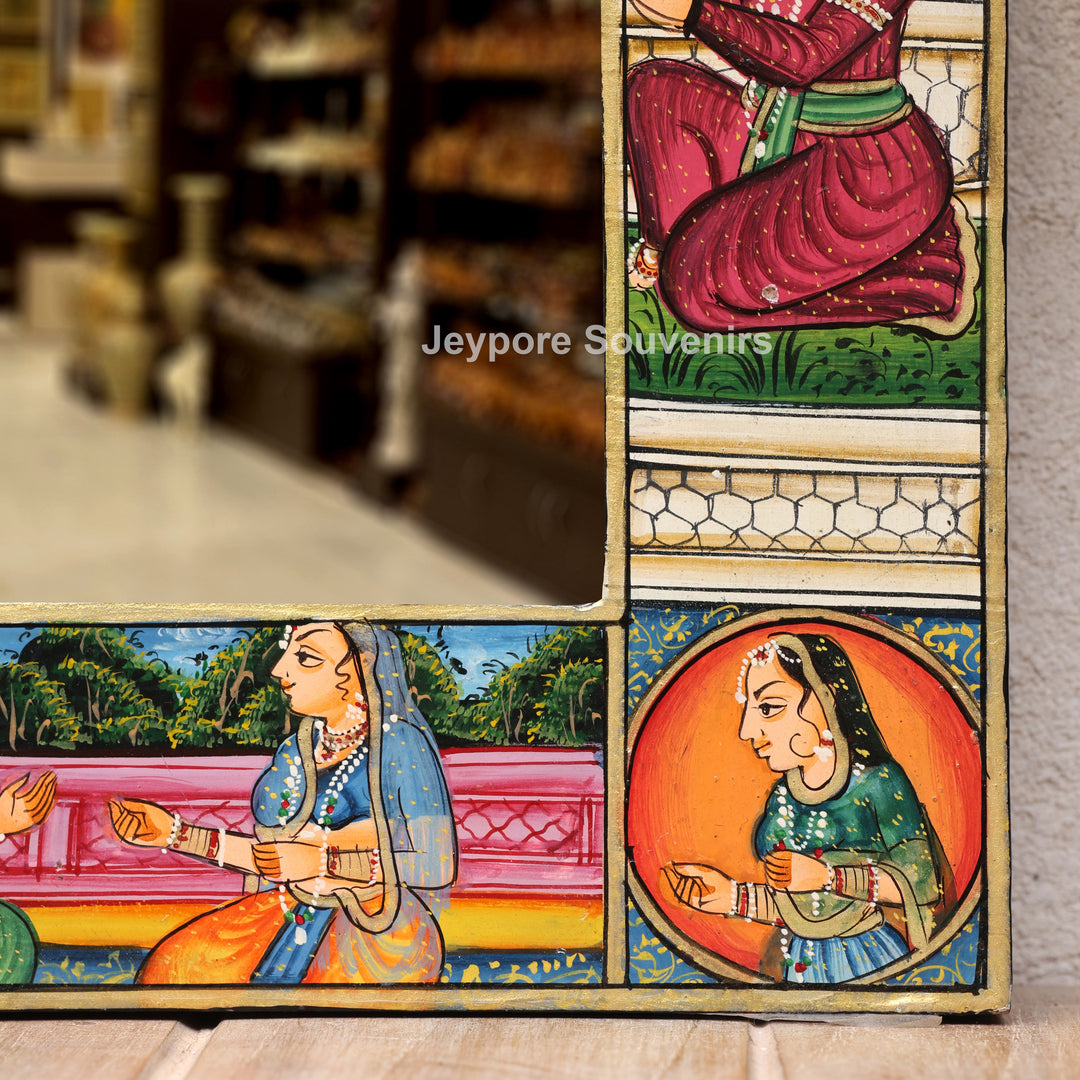 Handcrafted Royal Romance Wooden Jharokha Mirror
