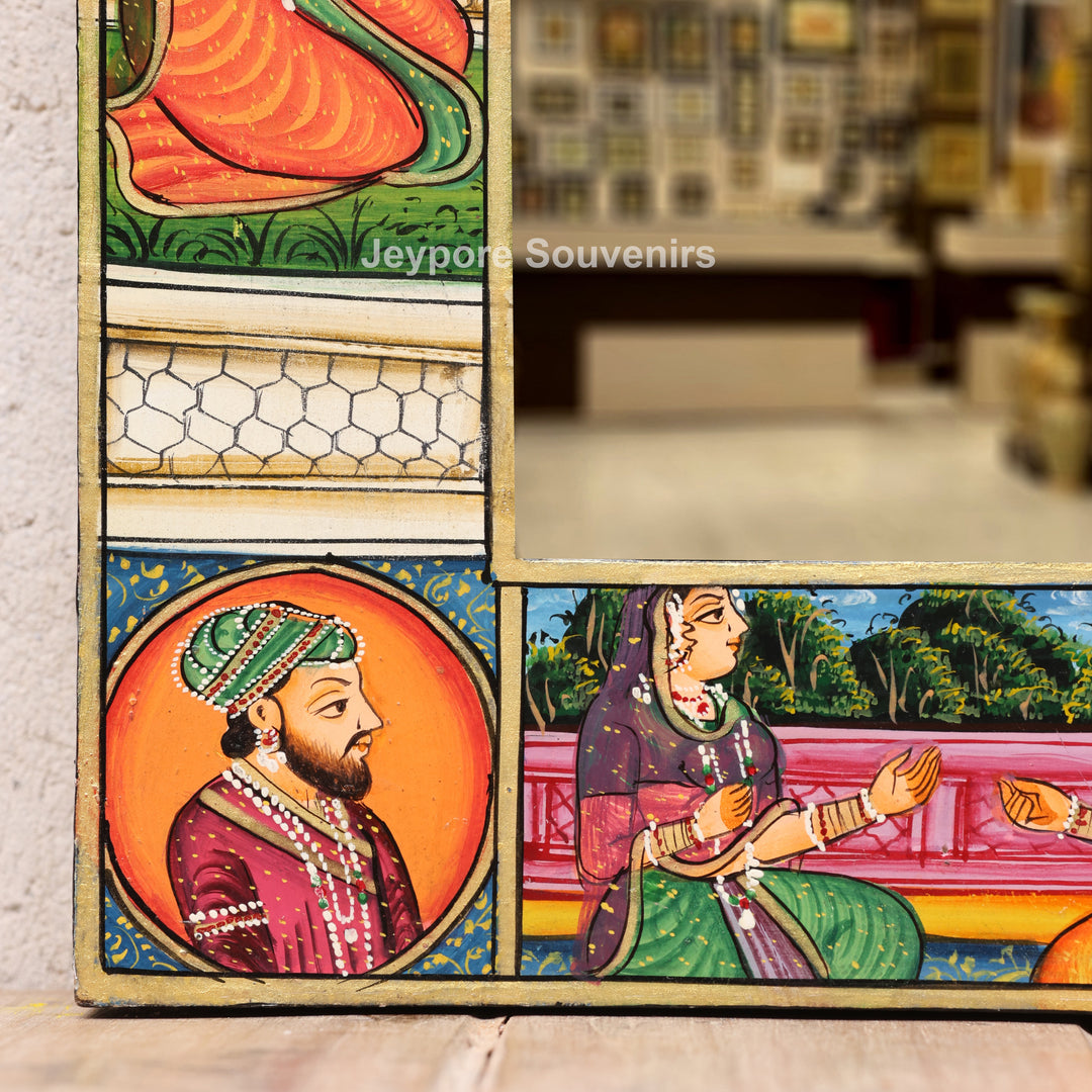 Handcrafted Royal Romance Wooden Jharokha Mirror