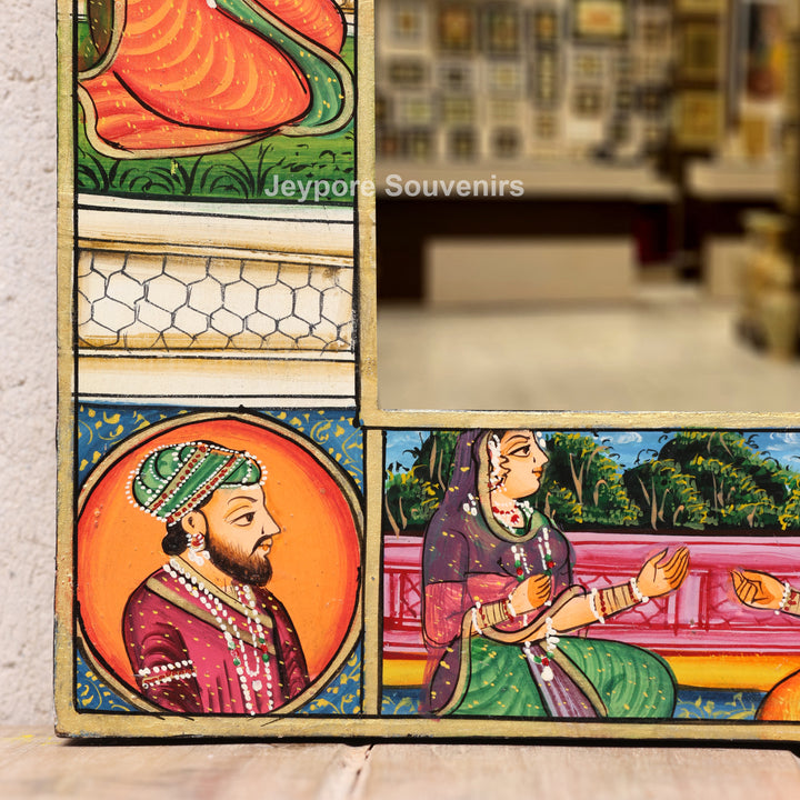 Handcrafted Royal Romance Wooden Jharokha Mirror